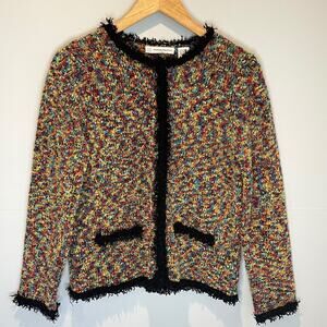 Marisa Christina Multi-Color Textured Sweater Blazer - size S